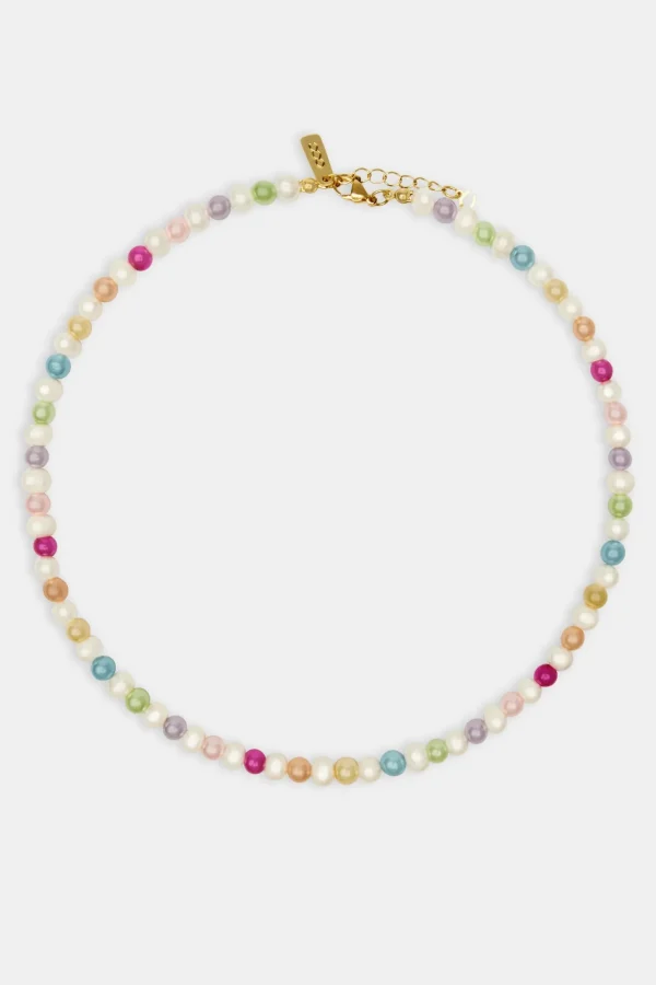 Freshwater Pearl Pop Colour Bead Necklace - 6mm