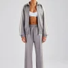 Funnel Neck Taping Zip Through Tracksuit - Grey