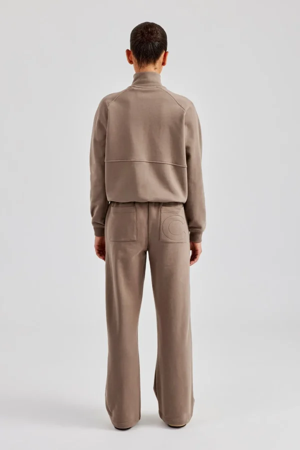 Funnel Neck Zip Through Tracksuit - Taupe