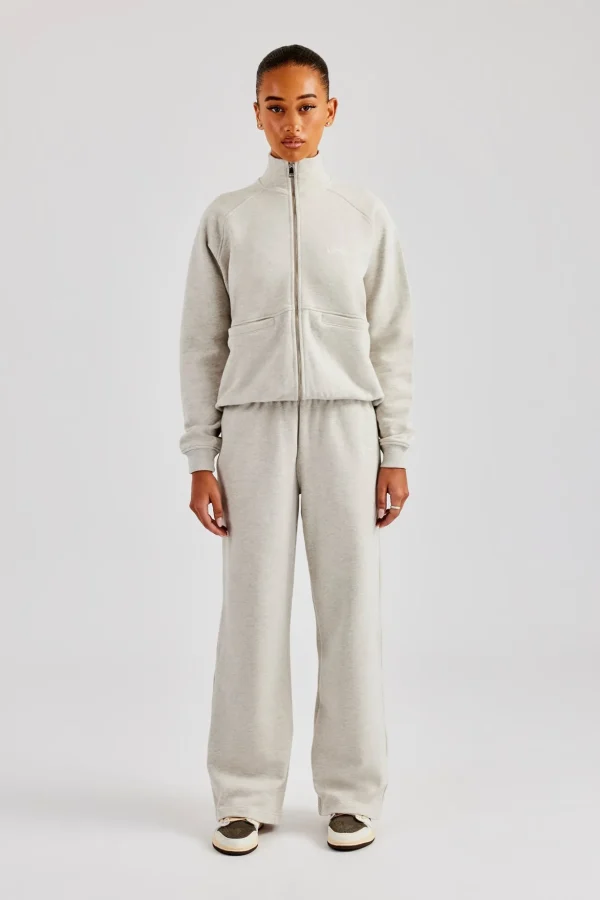 Funnel Neck Zip Through Tracksuit - Ash Grey