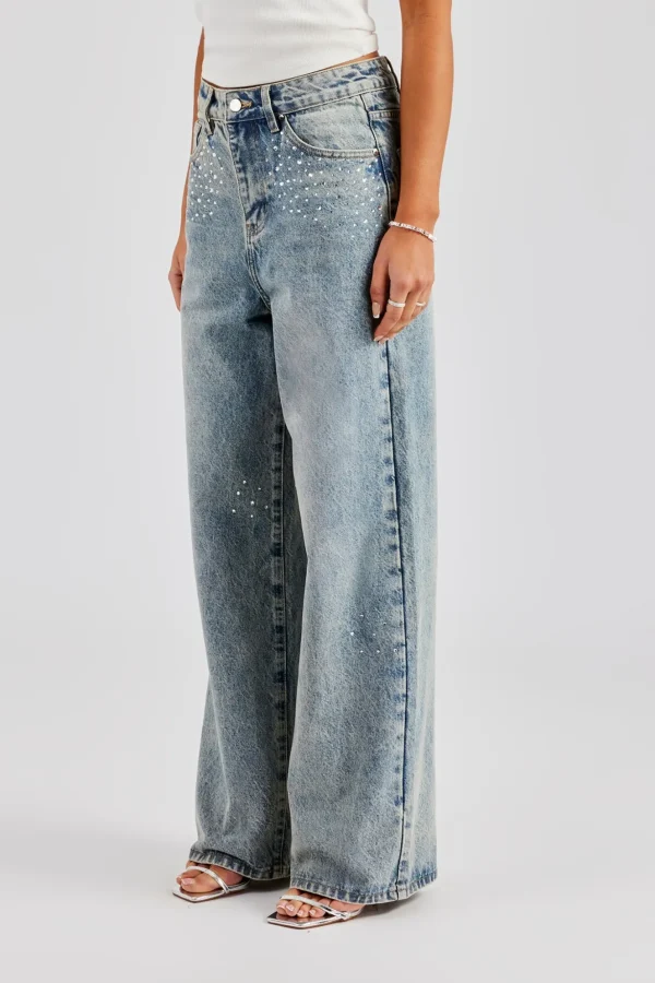 Gemstone Baggy Jean - Antique Wash