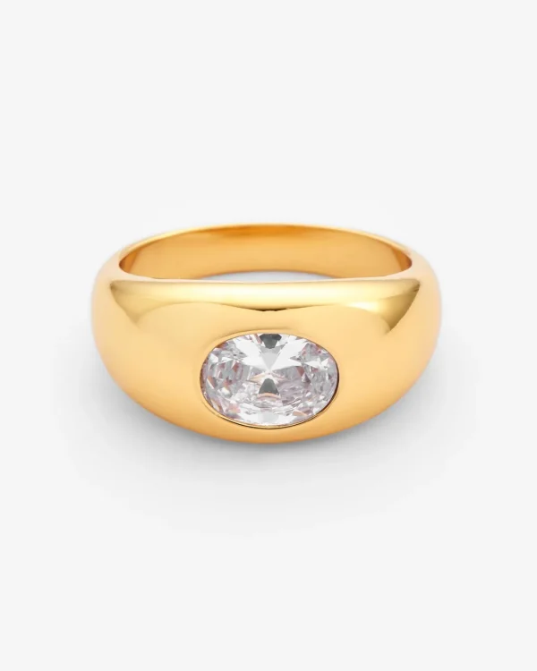 Gemstone Dome Ring - Gold