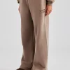 Glitter Applique Wide Leg Jogger - Taupe