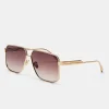 Gold Aviator Sunglasses - Brown