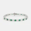 Green & Clear Mixed Shape Tennis Bracelet - 8mm