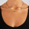 Green Enamel Motif Rolo Link Chain - 10mm