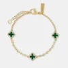 Green Enamel Motif Rolo Link Bracelet - 10mm