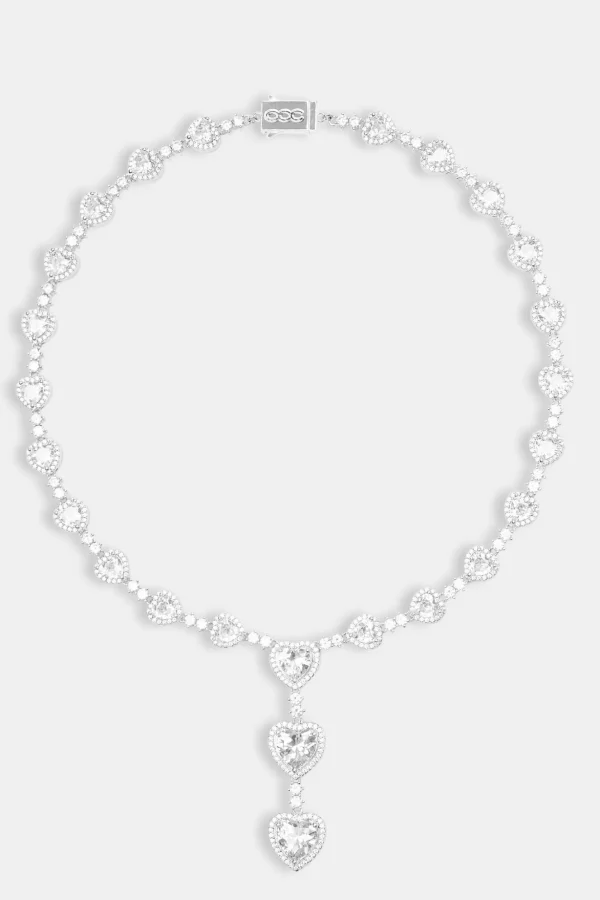 Heart Drop Chain - White