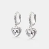 Heart Drop Earrings - White