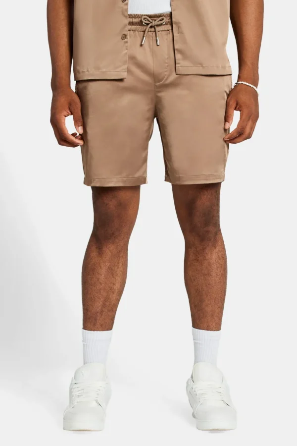 Heavyweight Satin Short - Coffee