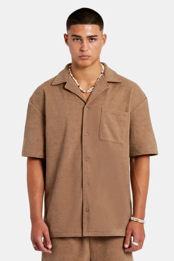 Heavyweight Textured Shirt - Mocha