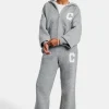 Hooded Zip Through Knitted Tracksuit - Grey