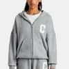 Hooded Zip Through Knitted Jumper - Grey