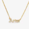 Iced Aries Zodiac Necklace - Gold