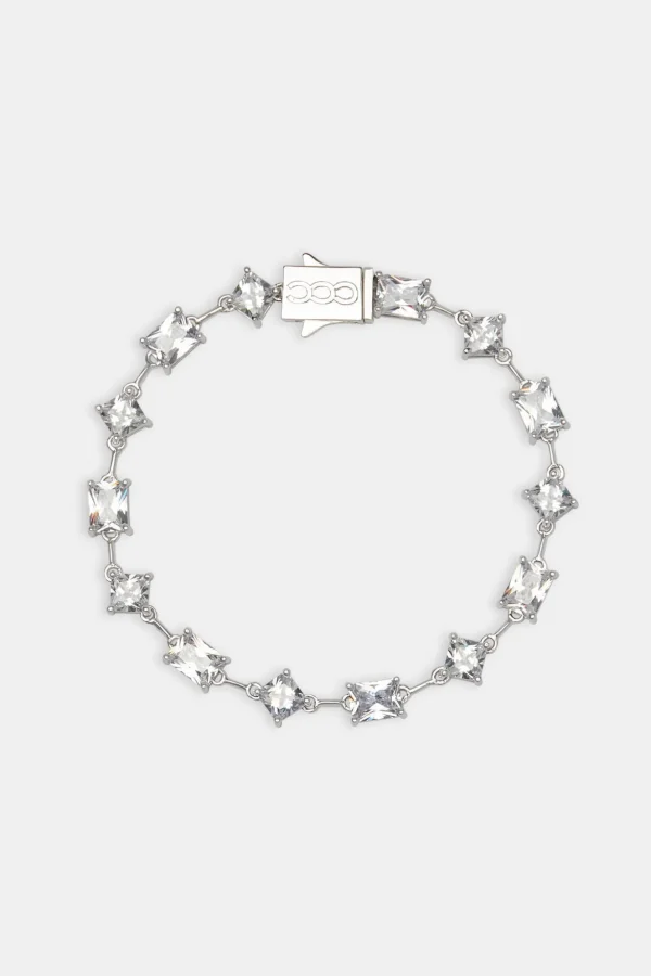 Iced Baguette & Square Stone Bracelet - 8mm