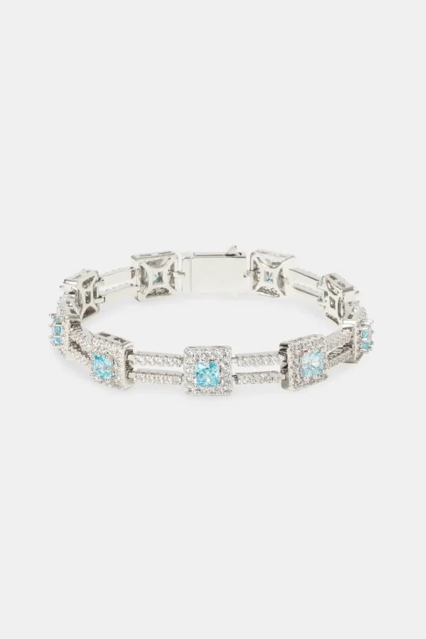 Iced Blue Double Row Tennis Bracelet - 10mm