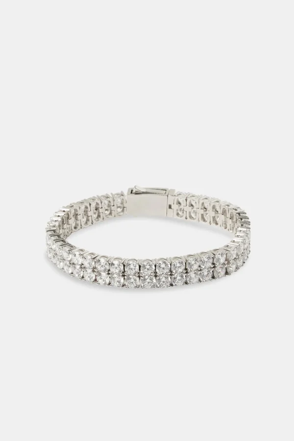 Iced Clear Double Row Tennis Bracelet - 10mm