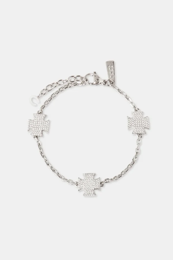 Iced Cross Motif Bracelet - 10mm