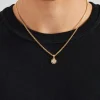 Iced Cross Motif Cuban Necklace - 10mm - Gold