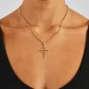 Iced Cross Outline Cuban Necklace - 30mm