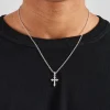 Iced Cross Pendant Necklace - 25mm