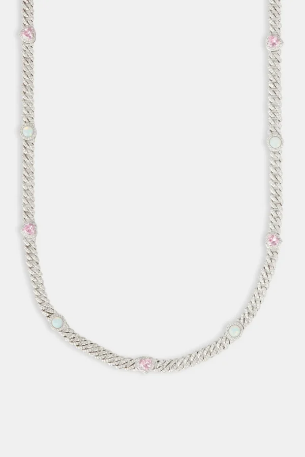 Iced Cuban Opal Heart Chain - 6mm