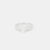 Iced CZ Pear Stone Band Ring - 8mm