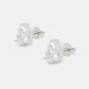 Iced CZ Pear Stone Stud Earrings - 10mm