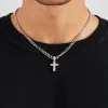 Iced Drop Cross Cuban Chain - 5mm