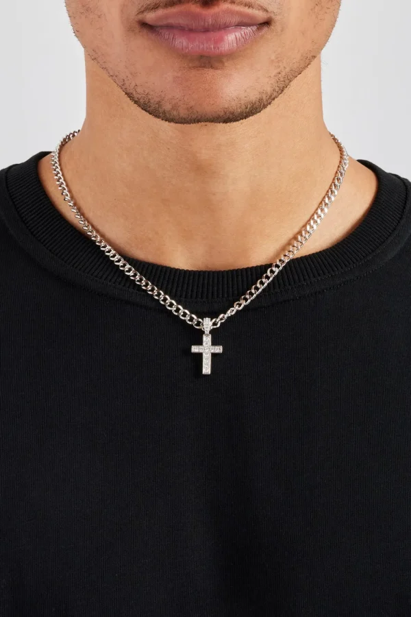 Iced Drop Cross Cuban Chain - 5mm