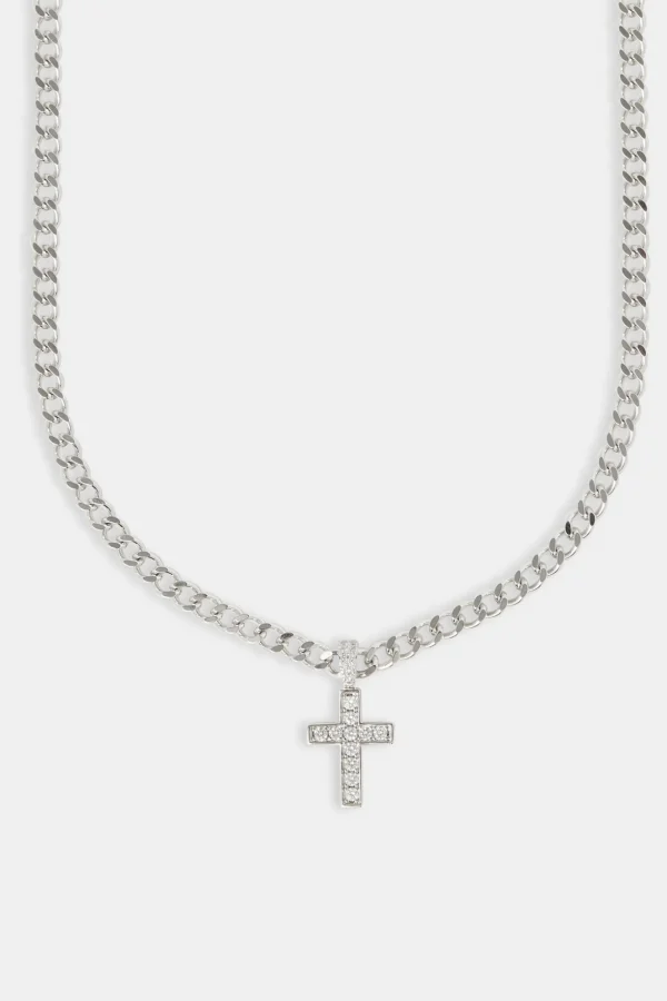 Iced Drop Cross Cuban Chain - 5mm