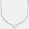 Iced Heart Necklace - White