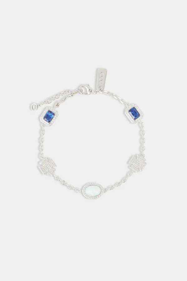 Iced Motif & Opal Rolo Bracelet - 8mm