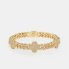 Iced Motif Cuban Bracelet - Gold - 8mm