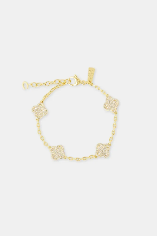 Iced Motif Rolo Link Bracelet - 12mm