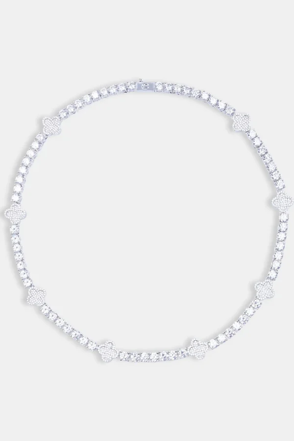 Iced Motif Tennis Chain - White 5mm