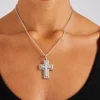 Iced Outline Cross Necklace - 45mm