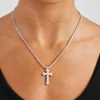 Iced Pave Cross Necklace - 30mm