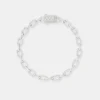 Iced Pave Rectangular Link Bracelet - 6mm