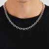 Iced Pave Rectangular Link Chain - 6mm