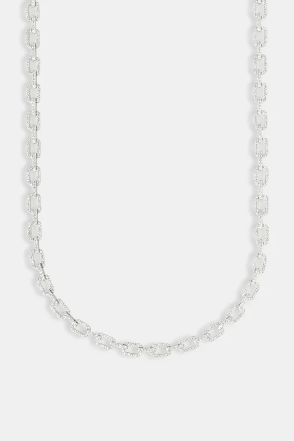 Iced Pave Rectangular Link Chain - 6mm