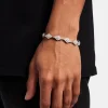 Iced Rhombus Tennis Bracelet - White 10mm