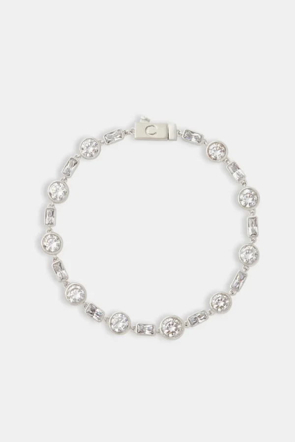 Iced Round & Rectangle Mix Tennis Bracelet - 6mm