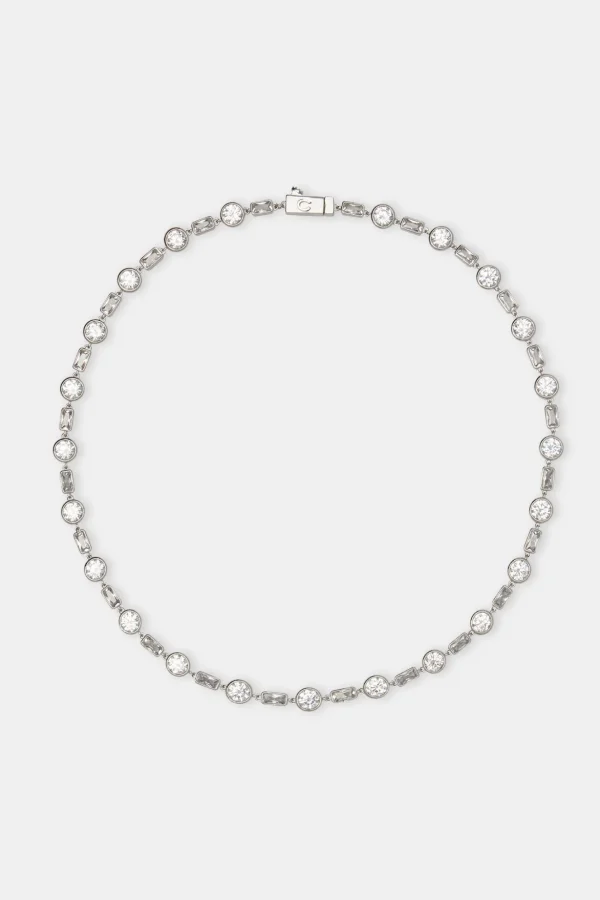 Iced Round & Rectangle Stone Tennis Chain - 6mm