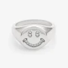 Iced Smile Face Signet Ring