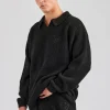 Knit Collared Sweat - Black