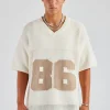 Knit Varsity T-Shirt - Off White