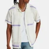 Knitted Button Front Shirt - Purple