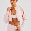 Knitted Cropped Cardigan - Baby Pink