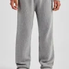 Knitted Embroidered Straight Leg Jogger - Grey